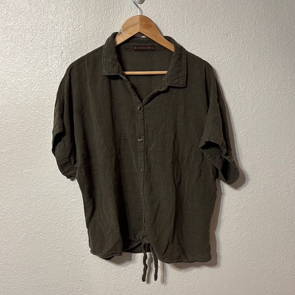 XCVI Wearables Short Sleeve Casual Top XL